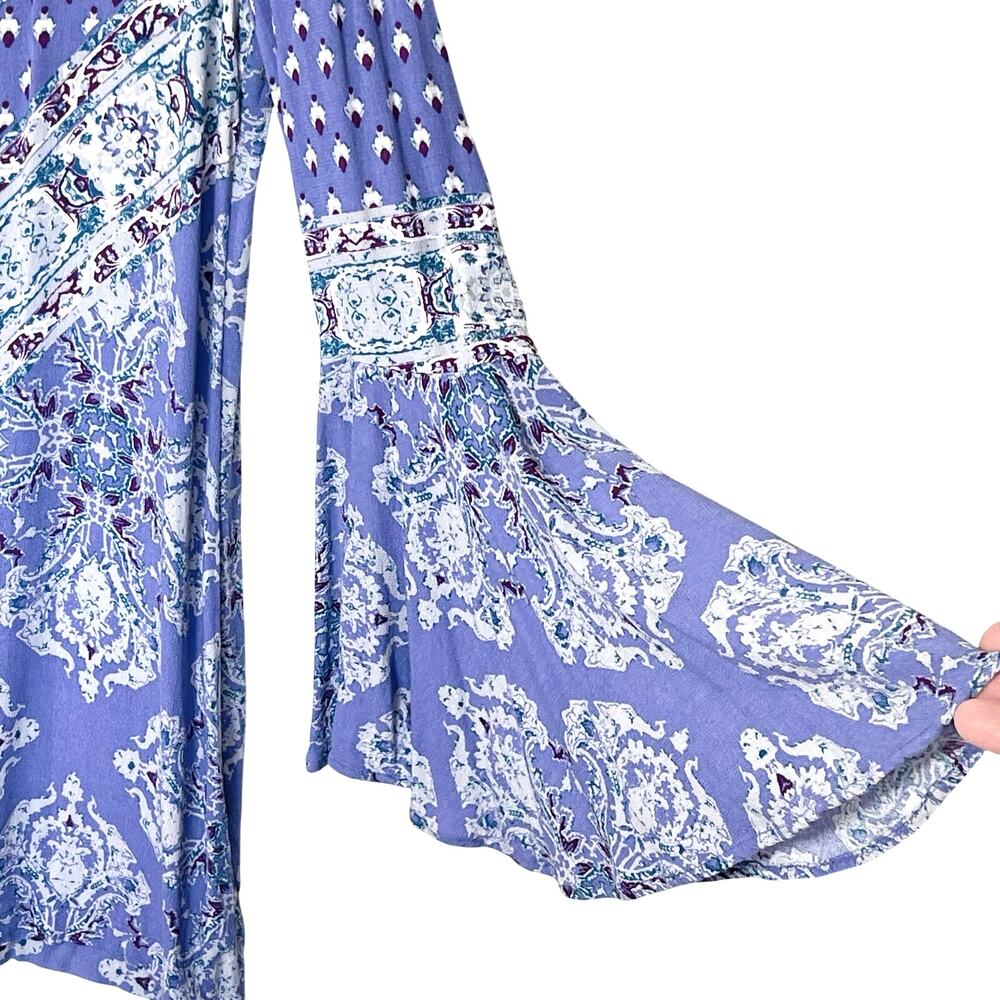 FREE PEOPLE Women’s Magic Mystery Bell Cuff Tunic Blue Multi Small - Picture 5 of 6